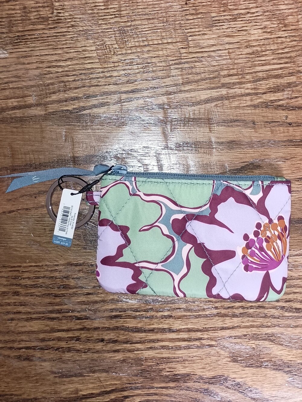Vera Bradley Reflecting Lily Pad Floral Quilted Key Pouch NWT